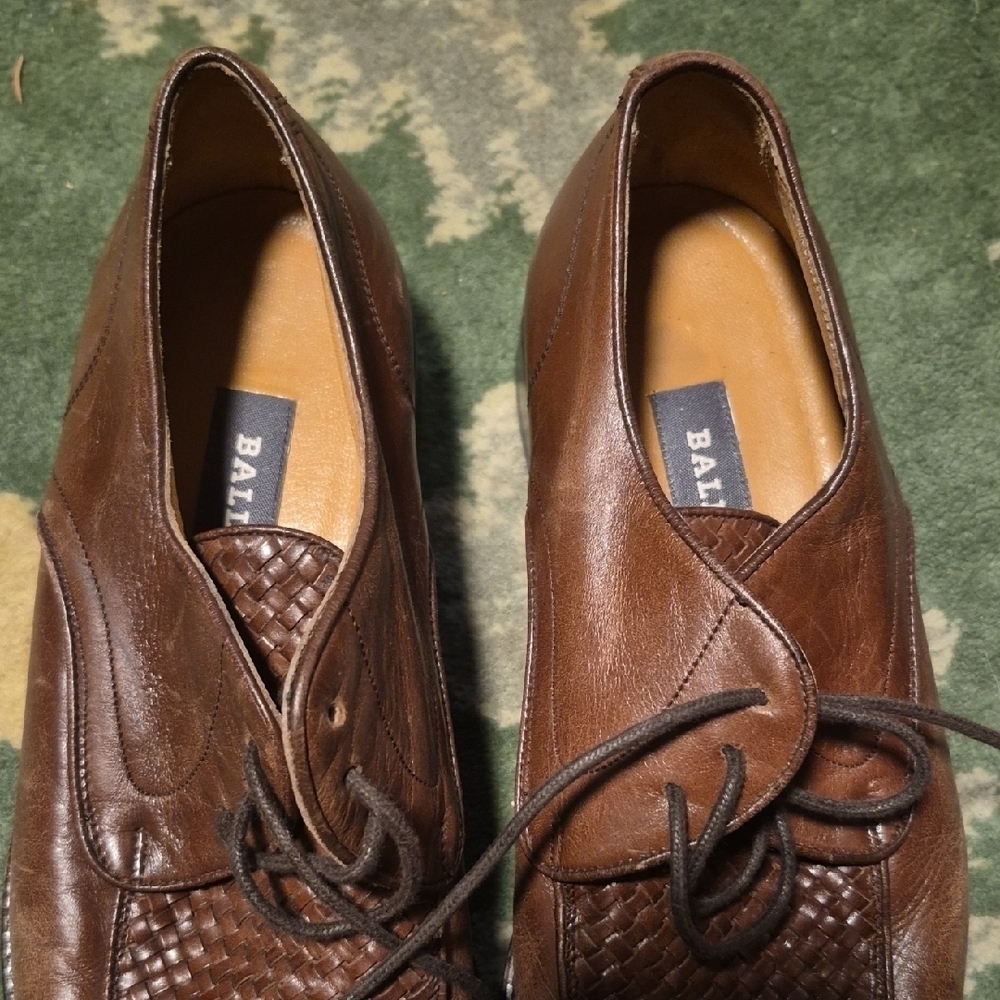 Bally Dark Brown Leather Men's Oxfords - Picture 2 of 8